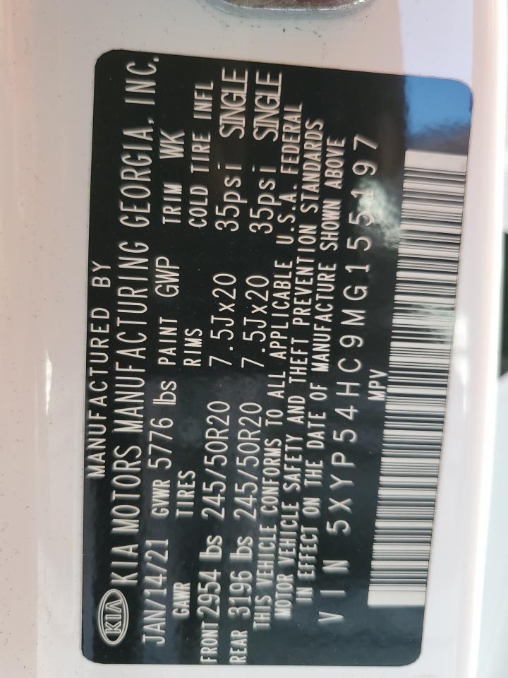 2021 KIA Telluride VIN 5XYP54HC9MG155197 Copart auction photo, all over damage thumbnail 14
