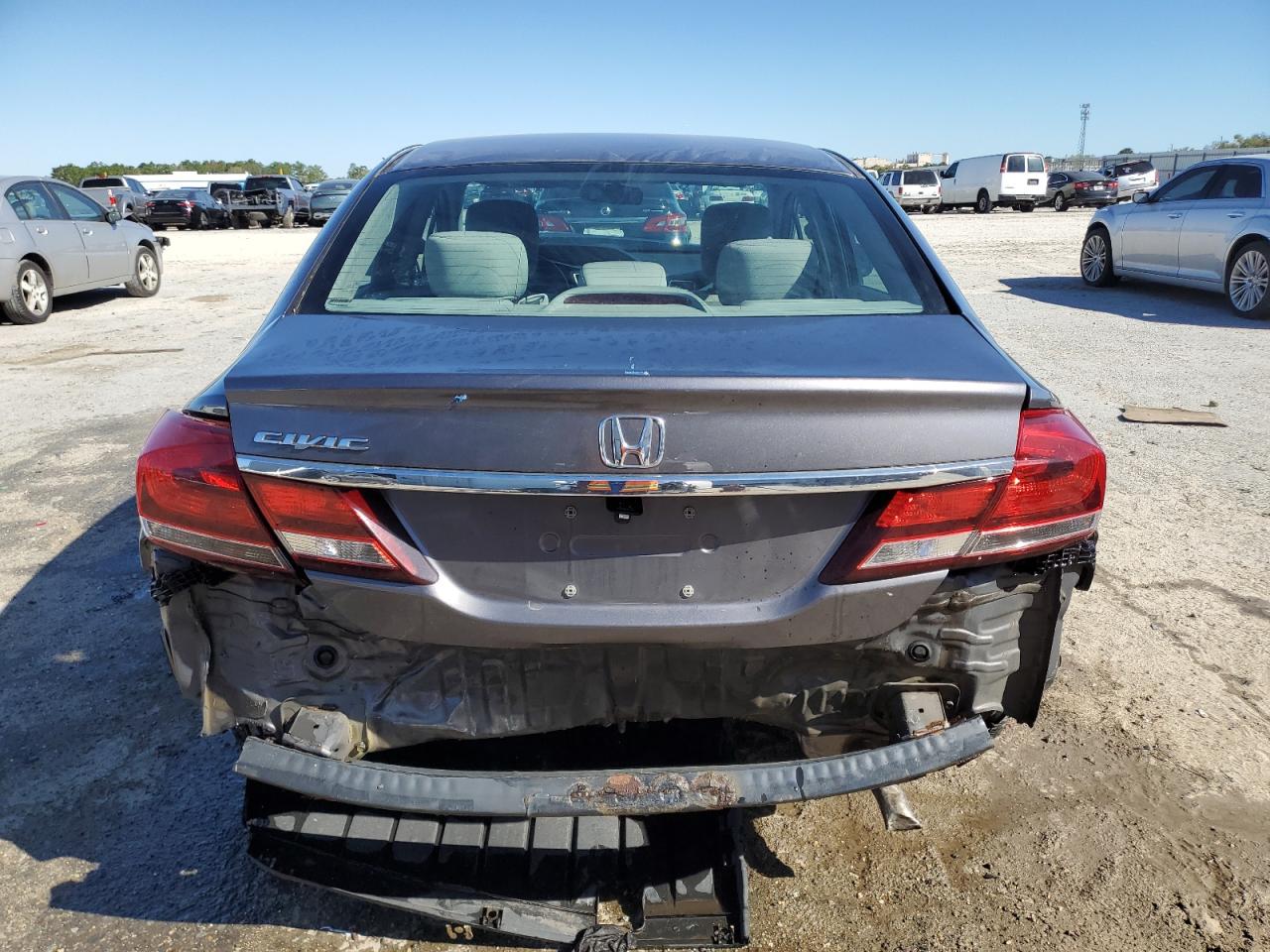 2014 Honda Civic VIN 2HGFB2F55EH535932 Copart auction photo, rear end / front end damage thumbnail 6
