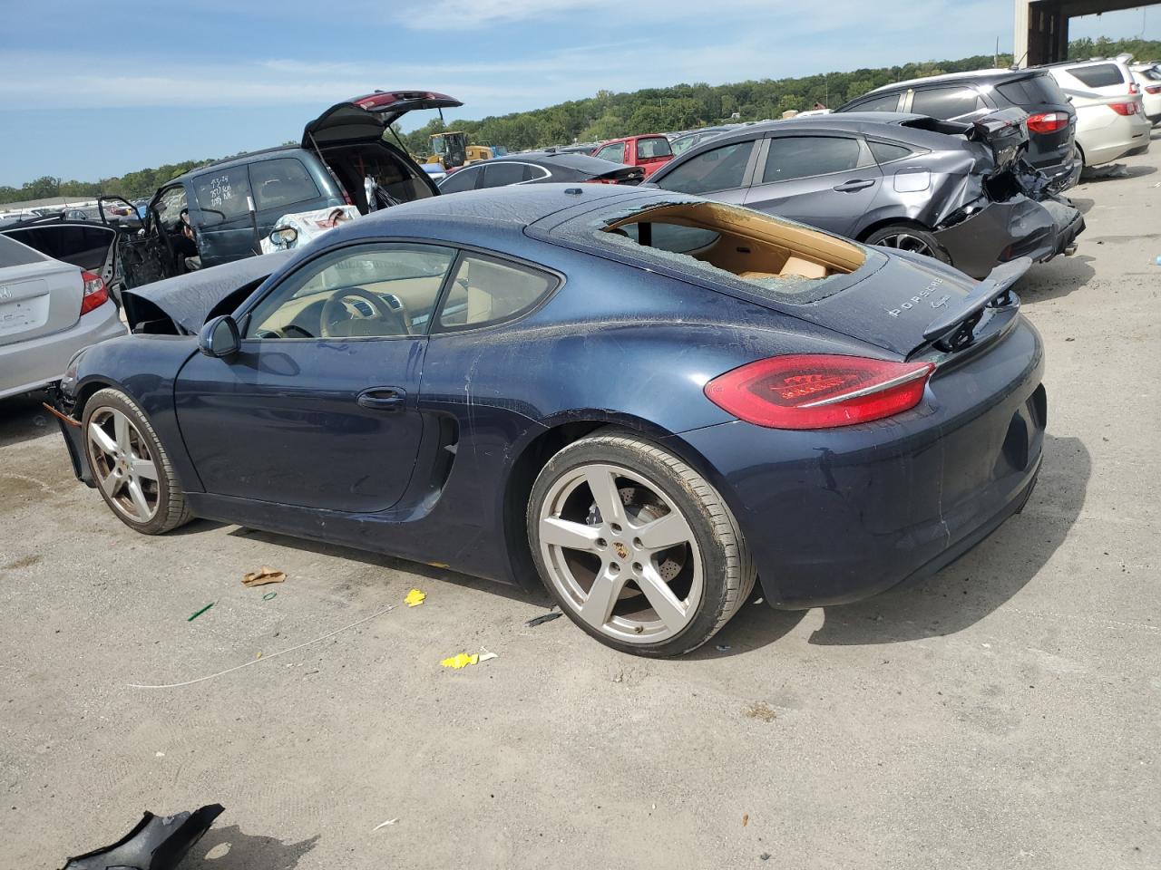 2014 Porsche Cayman VIN WP0AA2A86EK171834 Copart auction photo, front end / rear end damage thumbnail 2