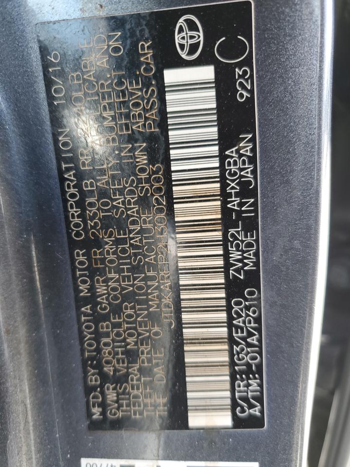 2017 Toyota Prius VIN JTDKARFP2H3002003 Copart auction photo, front end damage thumbnail 14