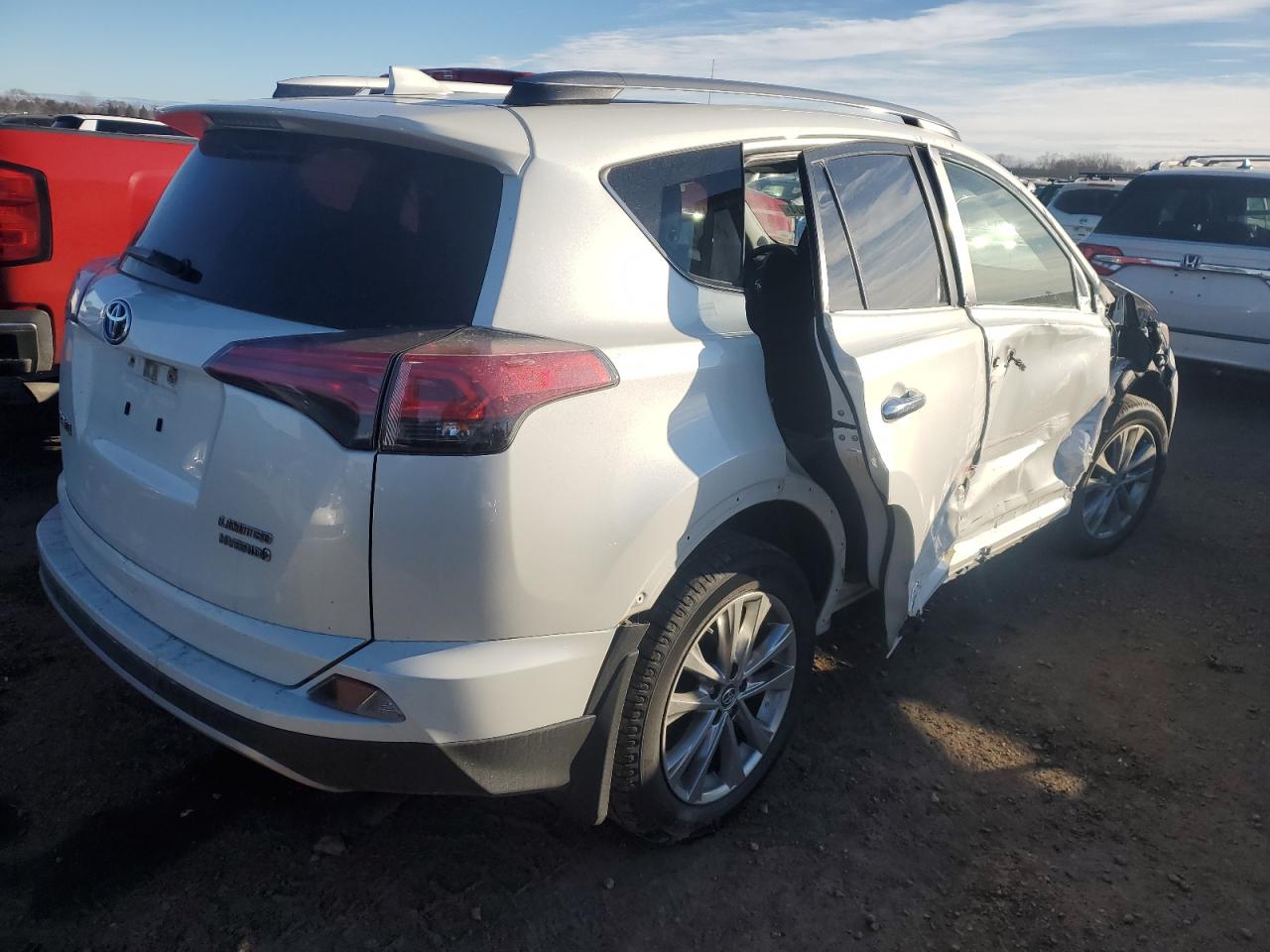 2017 Toyota RAV 4 VIN JTMDJREV5HD151993 Copart auction photo, side / front end damage thumbnail 3