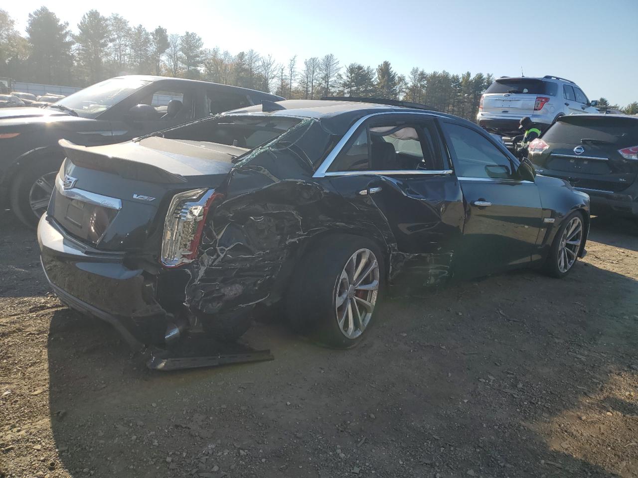 2018 Cadillac CTS VIN 1G6A15S62J0105904 Copart auction photo, rear end / side damage thumbnail 3