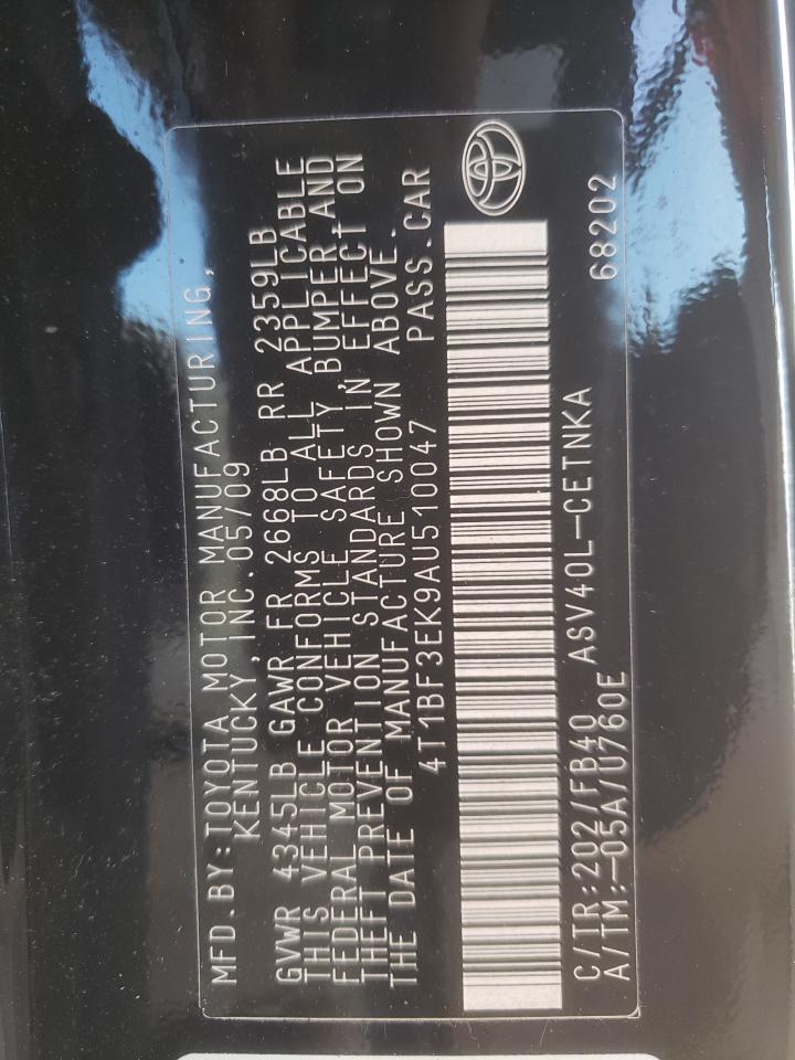2010 Toyota Camry VIN 4T1BF3EK9AU510047 Copart auction photo, front end / side damage thumbnail 14
