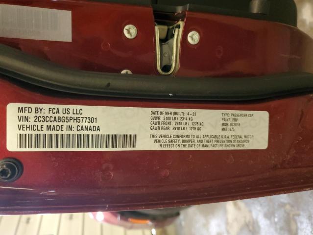 2023 Chrysler 300 VIN 2C3CCABG5PH577301 Copart auction photo, side / rear end damage thumbnail 13