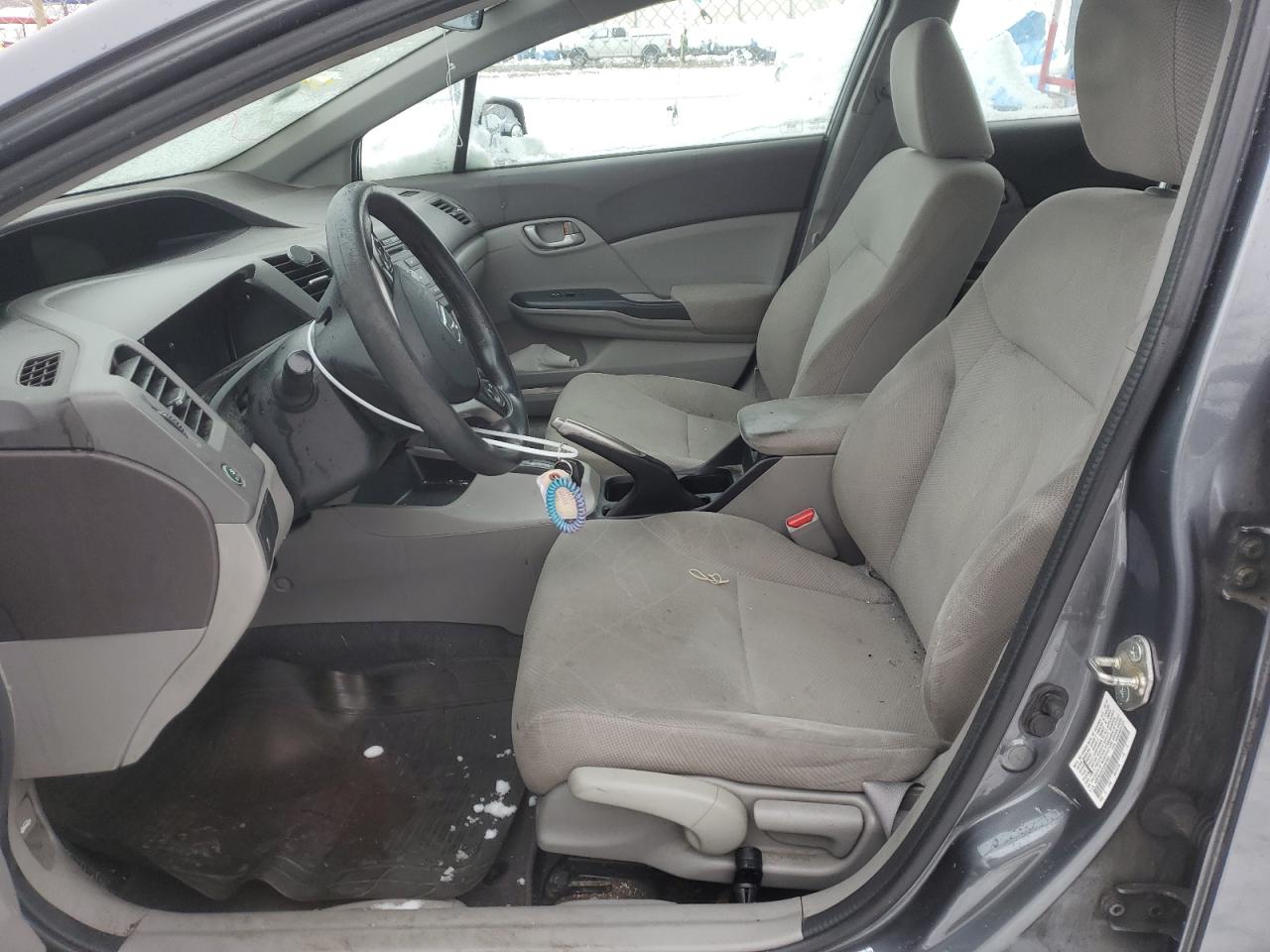 2012 Honda Civic VIN 19XFB2F52CE387083 Copart auction photo, front end / side damage thumbnail 7