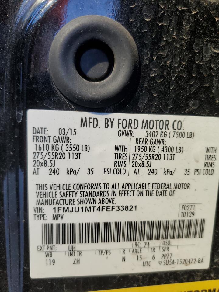 2015 Ford Expedition VIN 1FMJU1MT4FEF33821 Copart auction photo, all over damage thumbnail 13