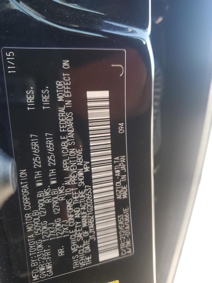 2016 Lexus NX VIN JTJYARBZ1G2026537 Copart auction photo, front end damage thumbnail 14