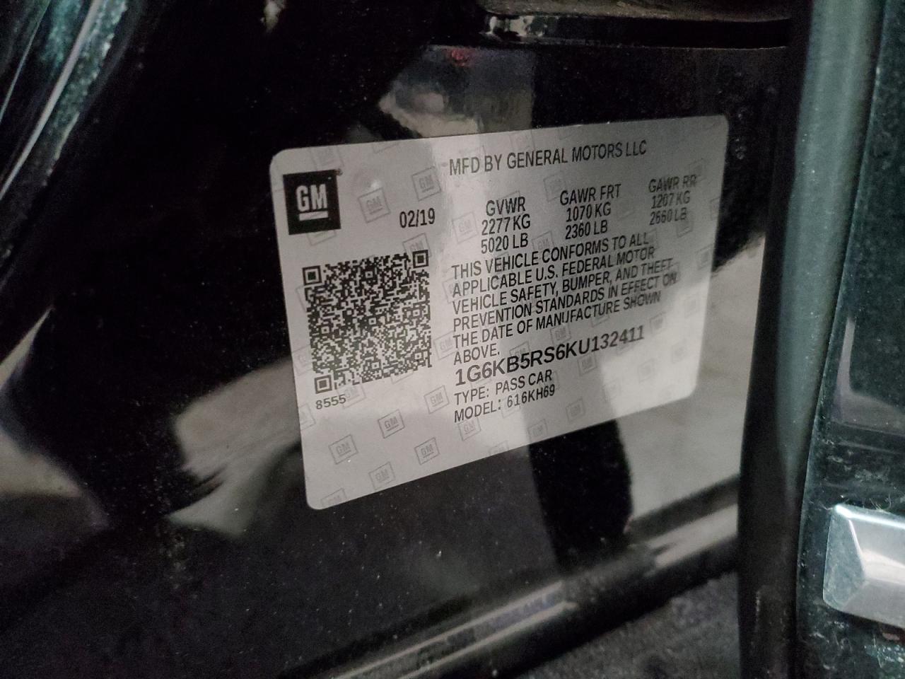 2019 Cadillac CT6 VIN 1G6KB5RS6KU132411 Copart auction photo, all over damage thumbnail 12