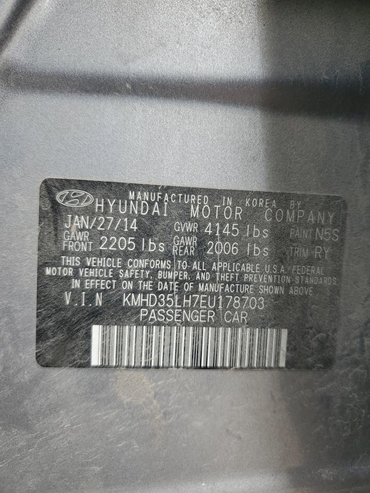 2014 Hyundai Elantra VIN KMHD35LH7EU178703 Copart auction photo, front end damage thumbnail 12