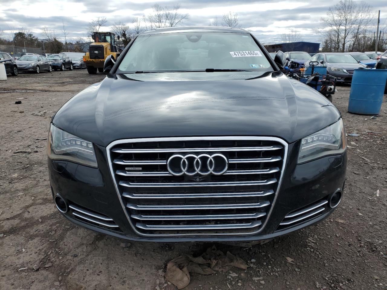 2014 Audi A8 VIN WAURGAFD1EN003340 Copart auction photo, side / rear end damage thumbnail 5