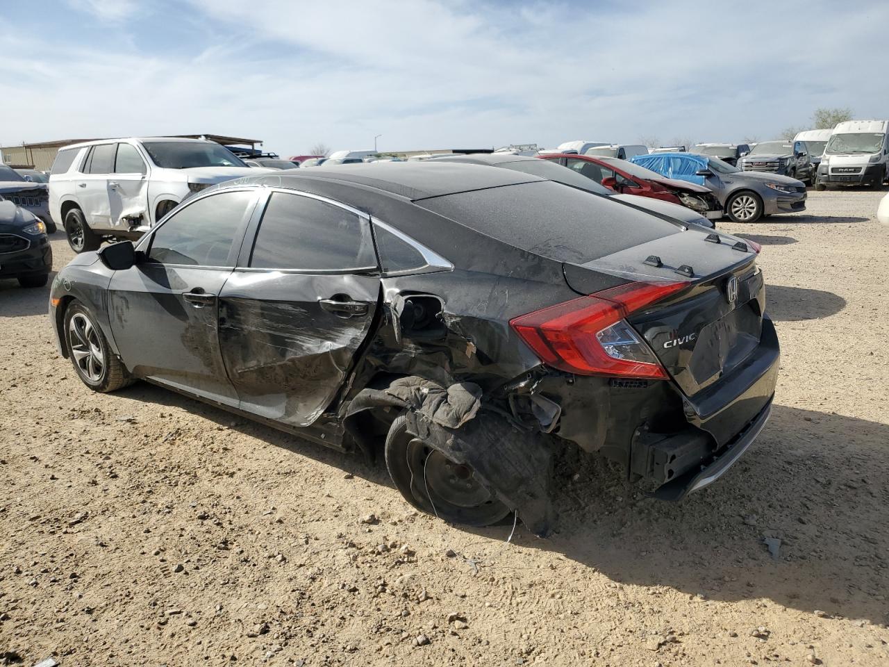 2019 Honda Civic VIN 2HGFC2F68KH507933 Copart auction photo, rear end / side damage thumbnail 2