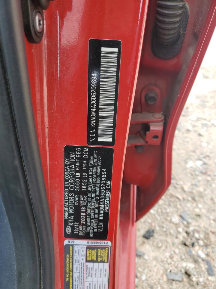 2013 KIA Rio VIN KNADM4A36D6209894 Copart auction photo, rear end damage thumbnail 14