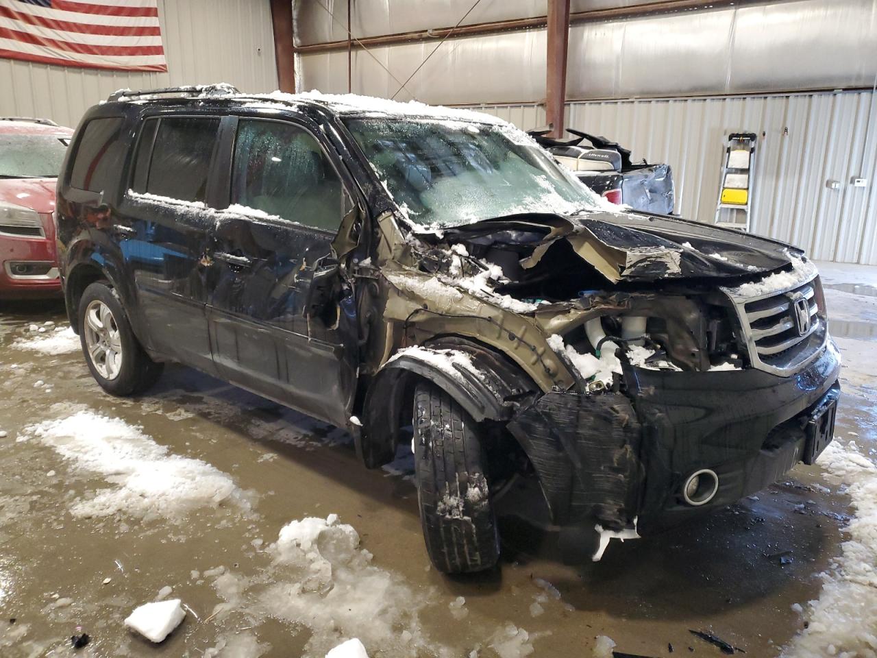 2015 Honda Pilot VIN 5FNYF4H62FB007835 Copart auction photo, front end / side damage thumbnail 4