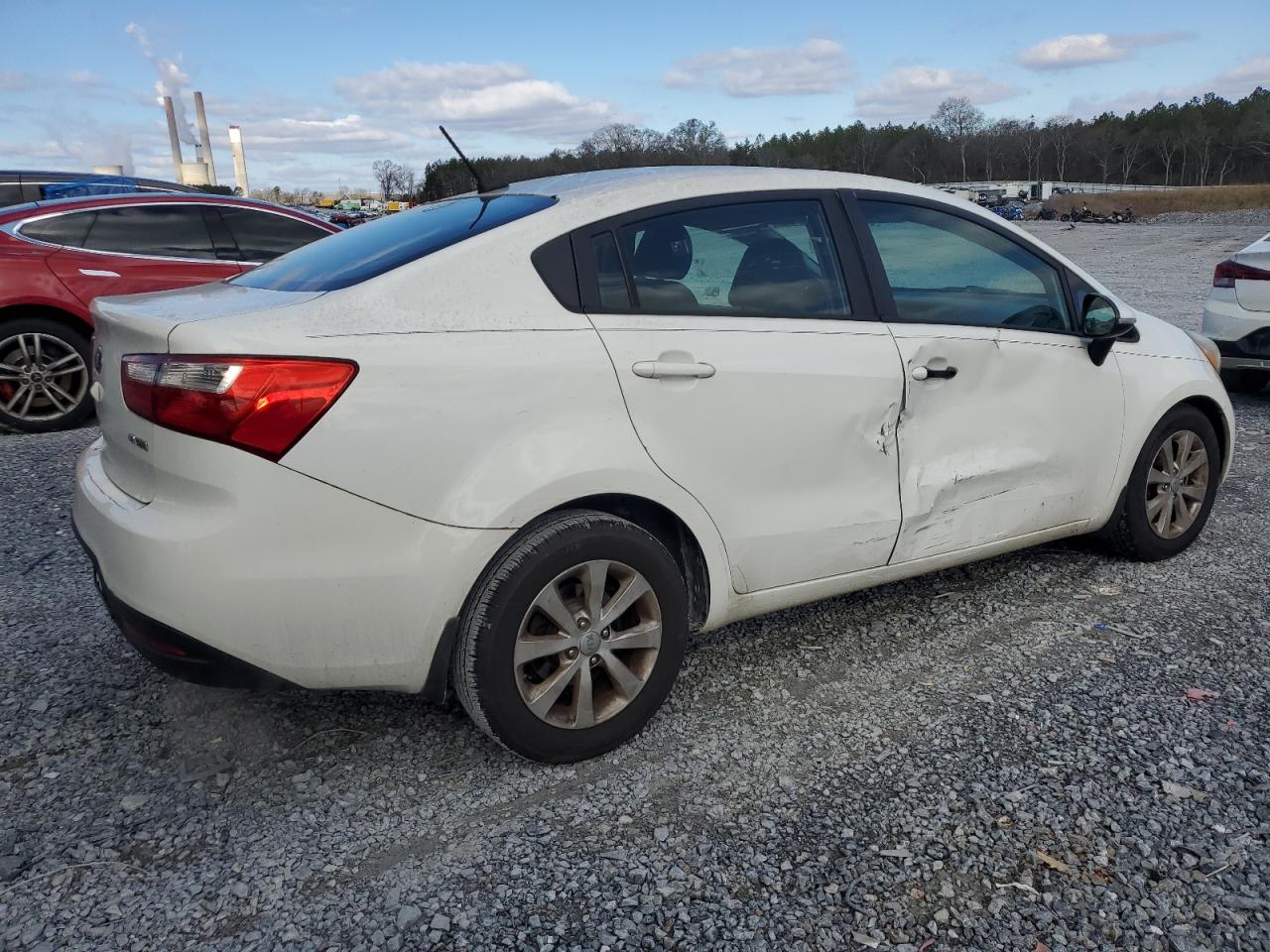 2013 KIA Rio VIN KNADN4A39D6222698 Copart auction photo, side damage thumbnail 3