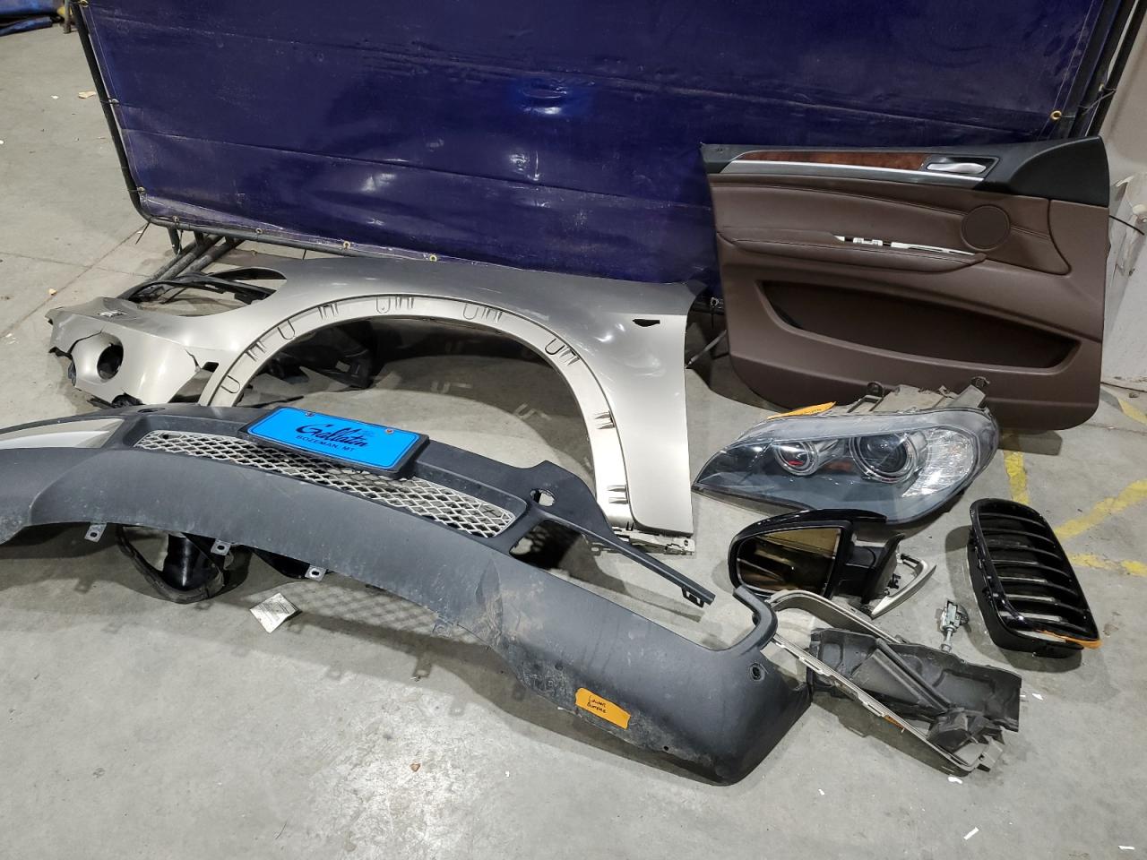 2008 BMW X5 VIN 5UXFE83578L163335 Copart auction photo, front end / side damage thumbnail 13