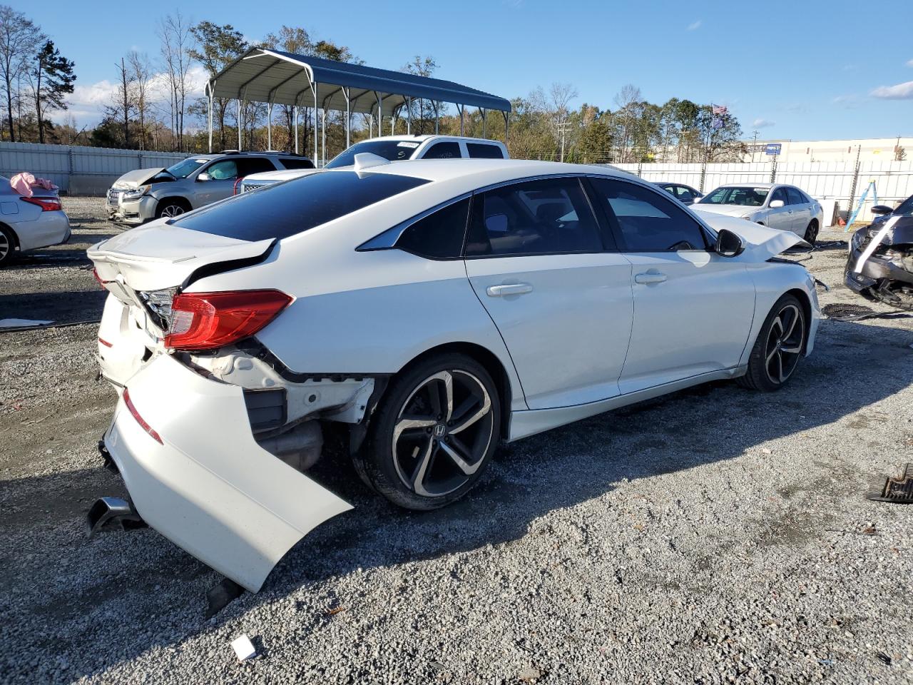 2019 Honda Accord VIN 1HGCV1F30KA155961 Copart auction photo, front end / rear end damage thumbnail 3