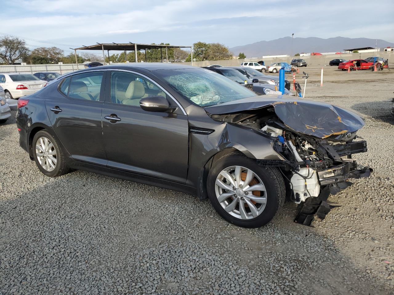 2015 KIA Optima VIN 5XXGN4A77FG400180 Copart auction photo, front end damage thumbnail 4