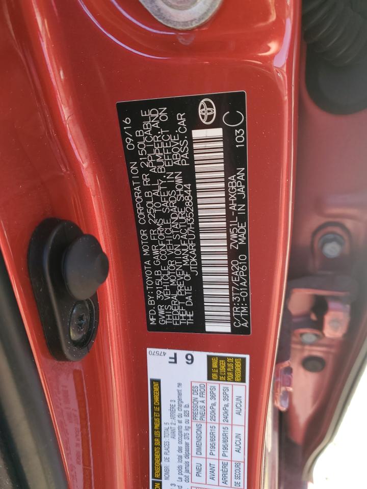 2017 Toyota Prius VIN JTDKARFU7H3528844 Copart auction photo, front end / minor dent/scratches damage thumbnail 12