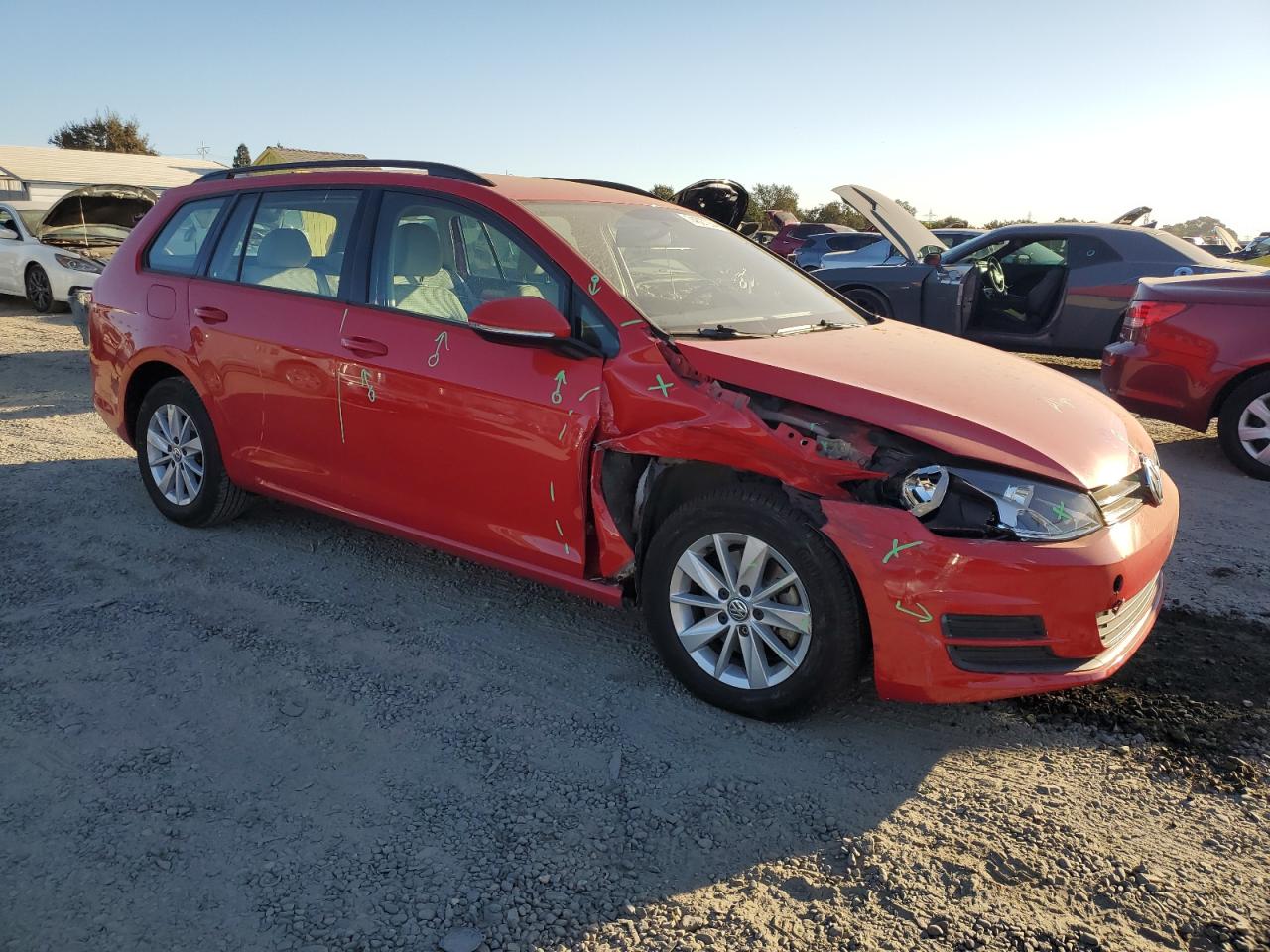2016 Volkswagen Golf VIN 3VWC17AU1GM505862 Copart auction photo, front end / side damage thumbnail 4