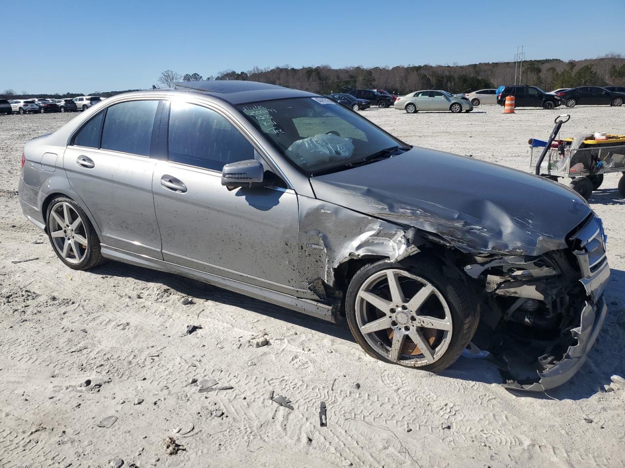 2013 Mercedes-Benz C-klasse VIN WDDGF4HB8CR230272 Copart auction photo, undercarriage / front end damage thumbnail 4