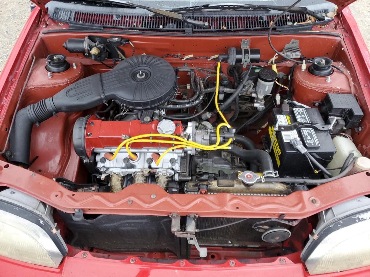1991 GEO Metro VIN JG1MR3363MK603262 Copart auction photo, top/roof damage thumbnail 11