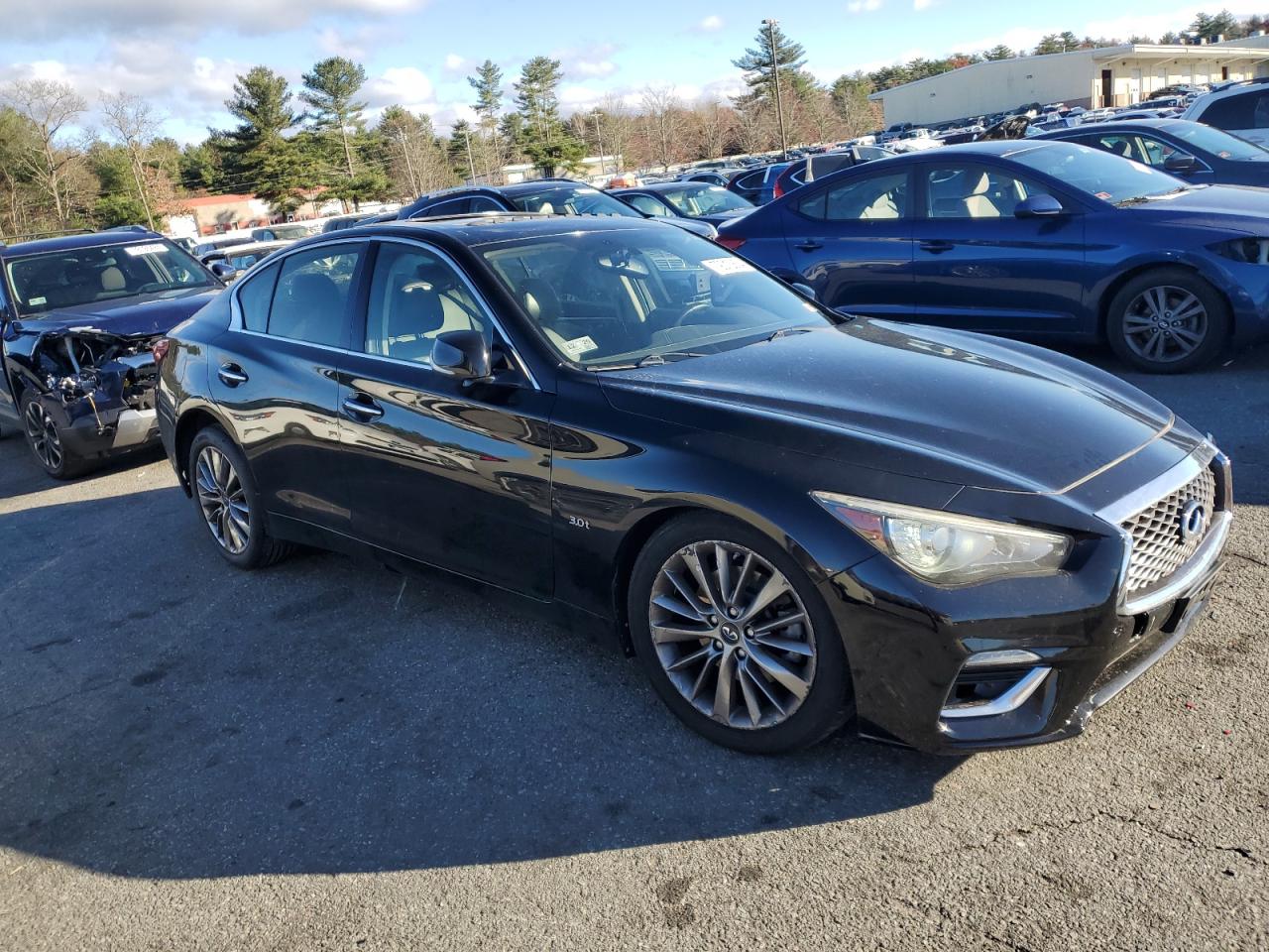 2018 Infiniti Q50 VIN JN1EV7AR2JM442482 Copart auction photo, front end / undercarriage damage thumbnail 4