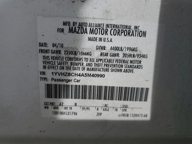 2010 Mazda 6 VIN 1YVHZ8CH4A5M40990 Copart auction photo, side damage thumbnail 12