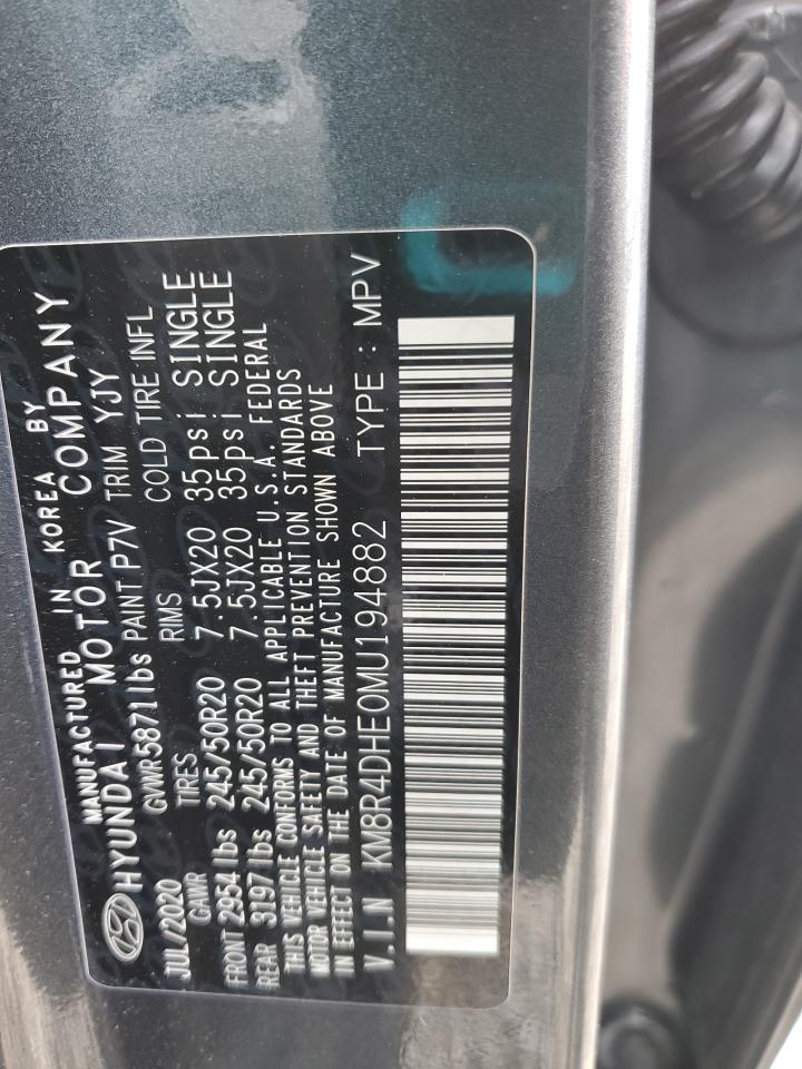 2021 Hyundai Palisade VIN KM8R4DHE0MU194882 Copart auction photo, front end / rear end damage thumbnail 14
