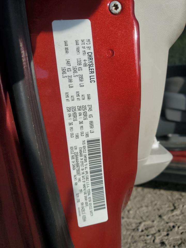 2008 Dodge Caravan VIN 2D8HN44H88R796687 Copart auction photo, front end / rear end damage thumbnail 14