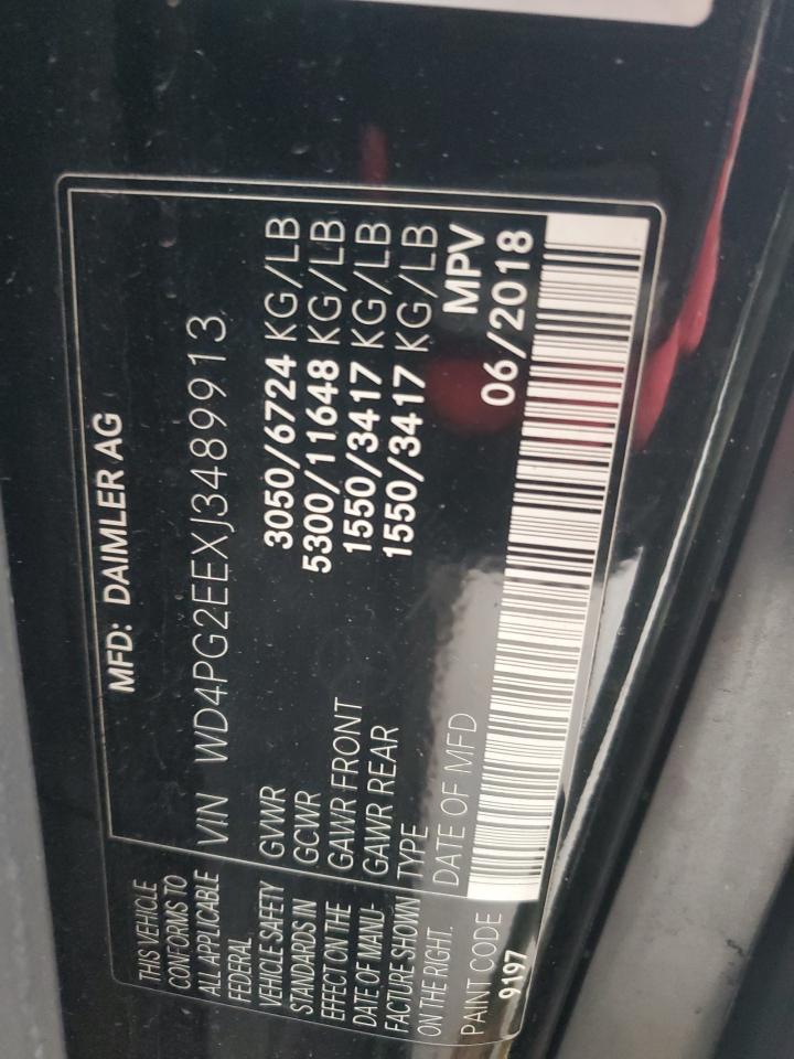 2018 Mercedes-Benz Metris VIN WD4PG2EEXJ3489913 Copart auction photo, rear end / minor dent/scratches damage thumbnail 15