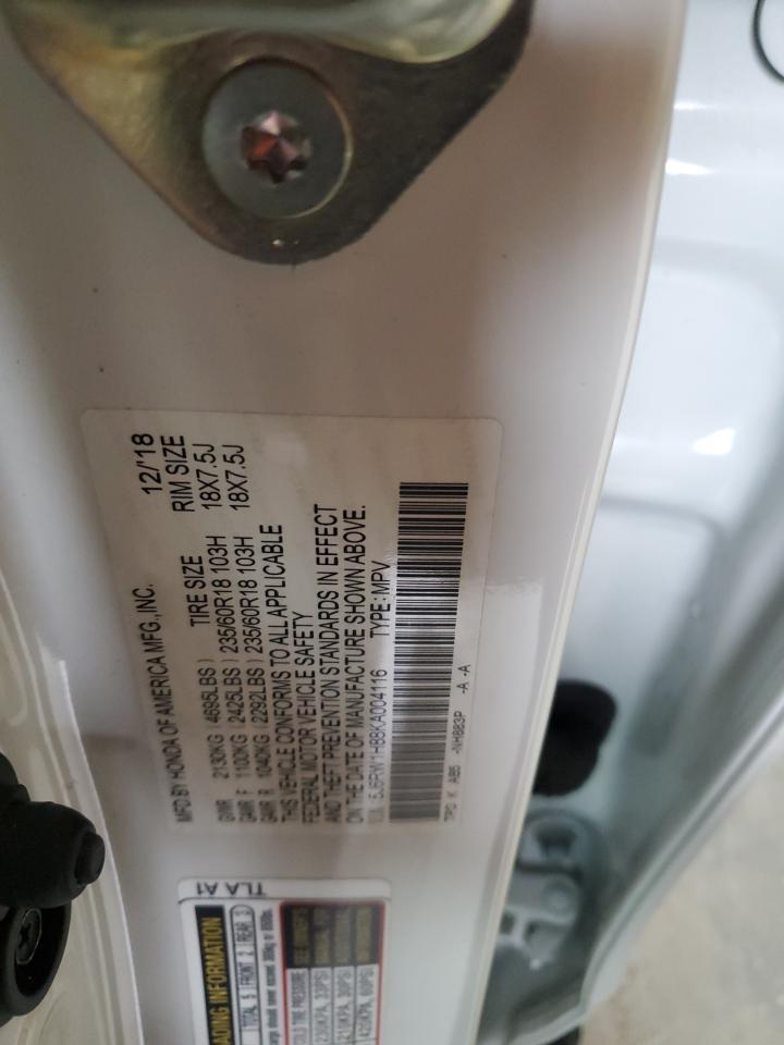 2019 Honda CR-V VIN 5J6RW1H88KA004116 Copart auction photo, rear end damage thumbnail 15