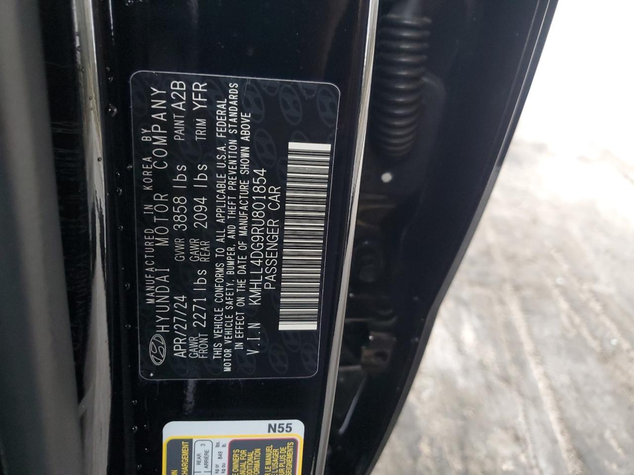 2024 Hyundai Elantra VIN KMHLL4DG9RU801854 Copart auction photo, front end / side damage thumbnail 14
