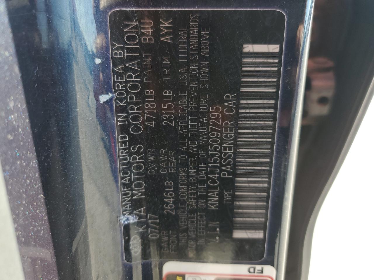 2018 KIA Cadenza VIN KNALC4J15J5097295 Copart auction photo, front end damage thumbnail 14