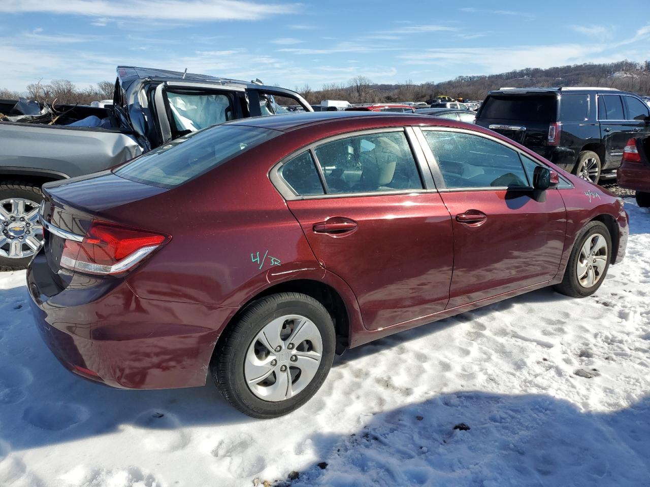2013 Honda Civic VIN 19XFB2F50DE080741 Copart auction photo, front end damage thumbnail 3