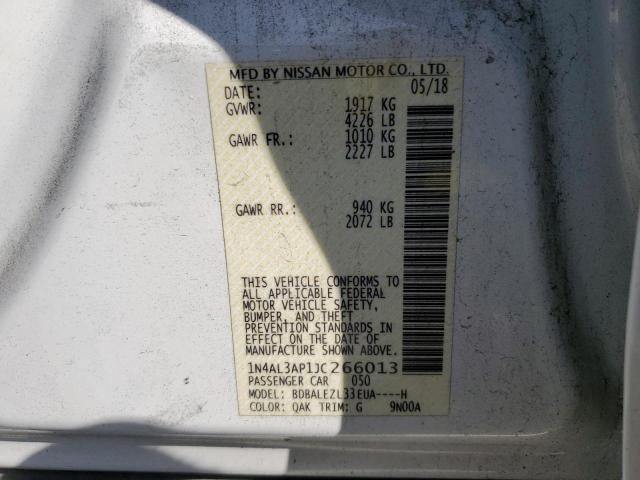 2018 Nissan Altima VIN 1N4AL3AP1JC266013 Copart auction photo, side / rear end damage thumbnail 12