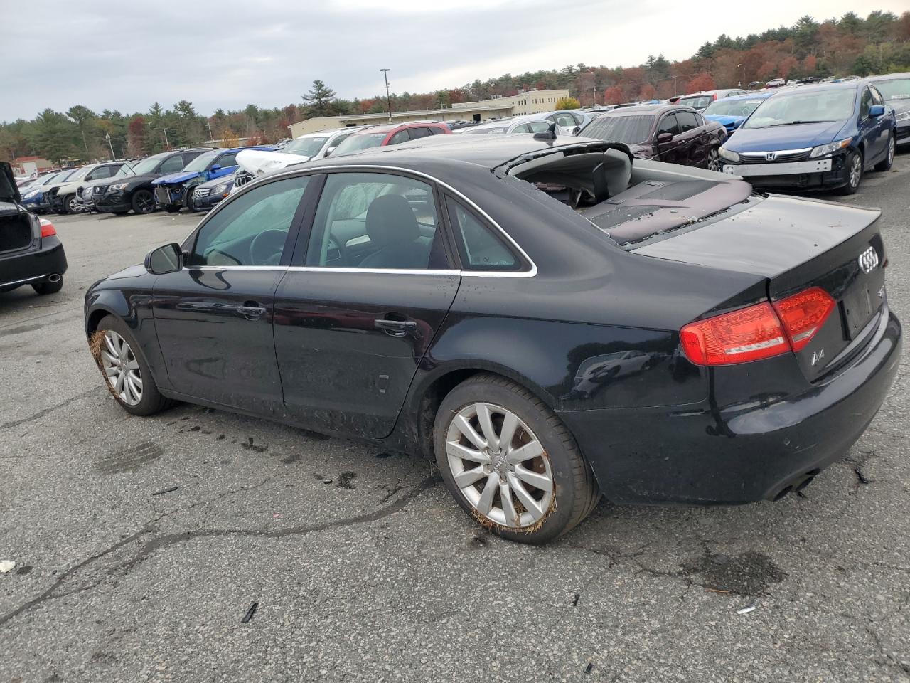 2010 Audi A4 VIN WAUFFAFL9AN015470 Copart auction photo, side / top/roof damage thumbnail 2
