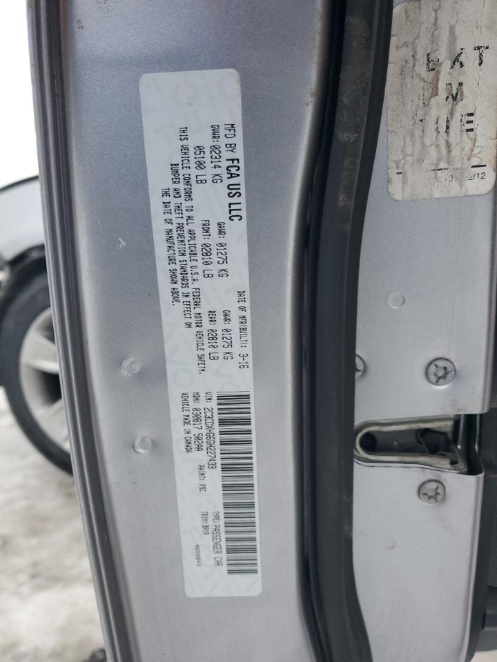 2016 Dodge Charger VIN 2C3CDXHG6GH227439 Copart auction photo, front end damage thumbnail 15
