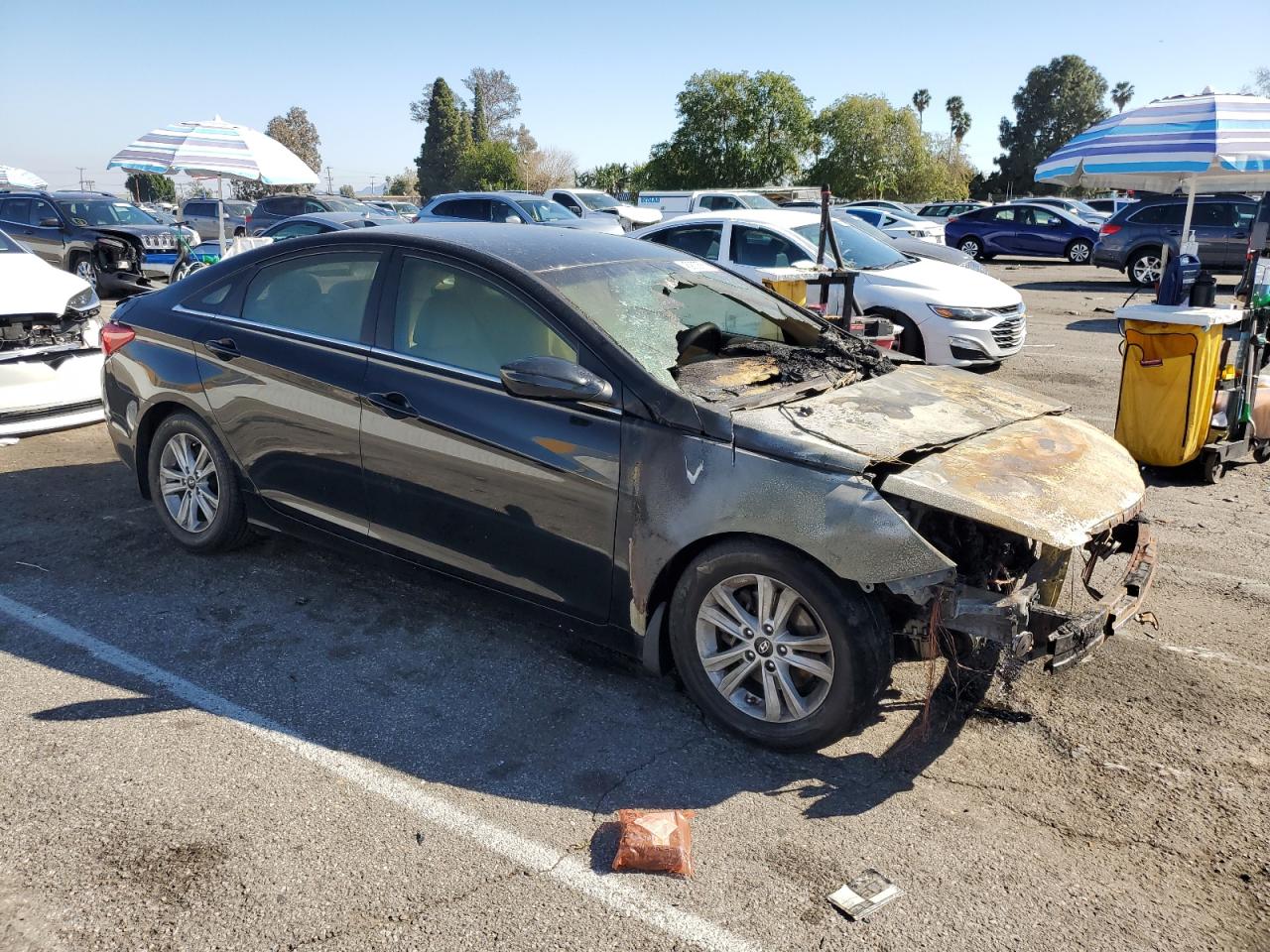 2013 Hyundai Sonata VIN 5NPEB4AC1DH699440 Copart auction photo, burn - engine / burn - interior damage thumbnail 4