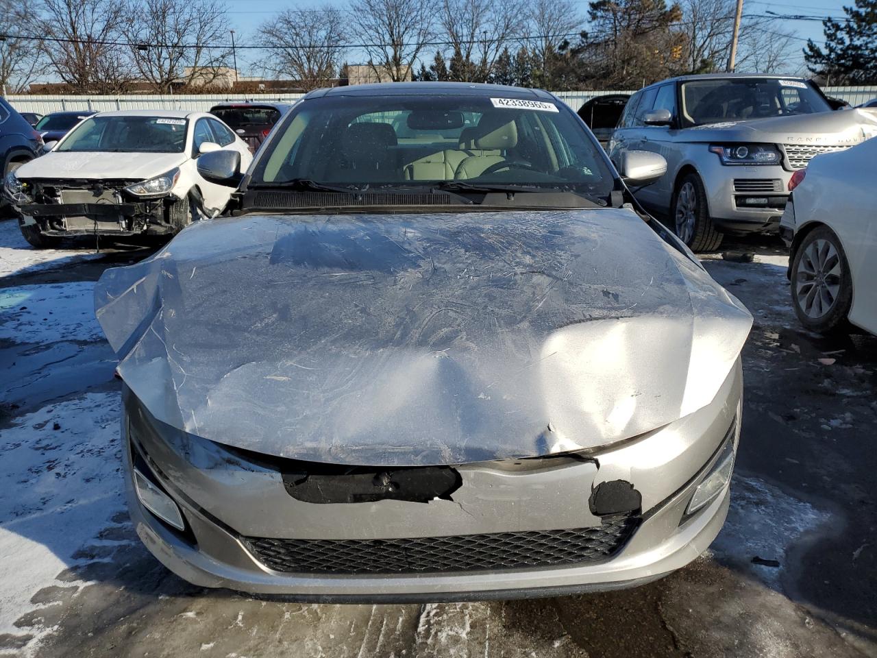 2014 KIA Optima VIN 5XXGN4A79EG326307 Copart auction photo, front end damage thumbnail 5