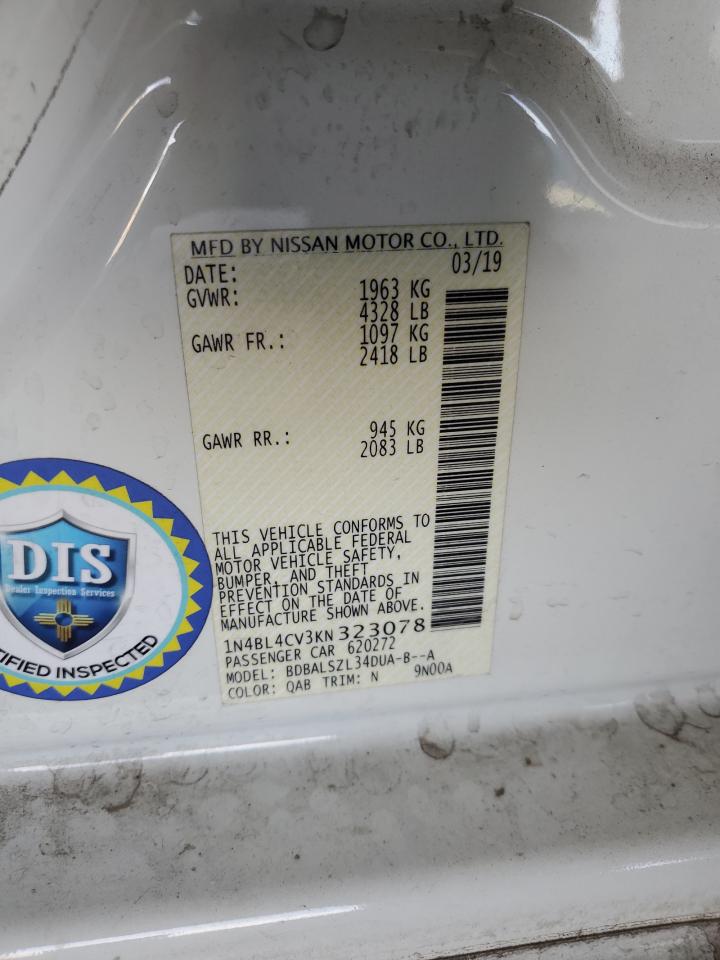 2019 Nissan Altima VIN 1N4BL4CV3KN323078 Copart auction photo, front end damage thumbnail 14