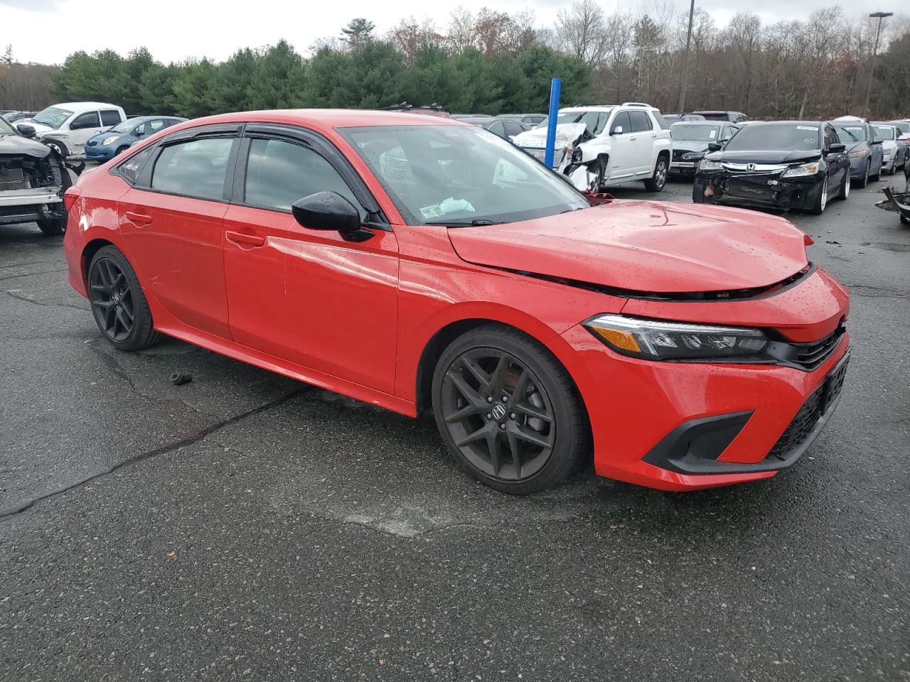 2022 Honda Civic VIN 2HGFE2F53NH599085 Copart auction photo, front end / side damage thumbnail 4