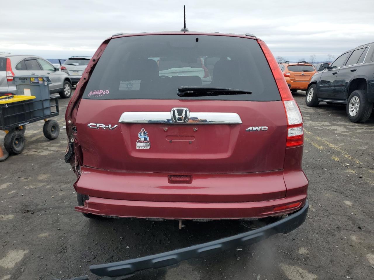 2011 Honda CR-V VIN 5J6RE4H71BL096024 Copart auction photo, rear end damage thumbnail 6