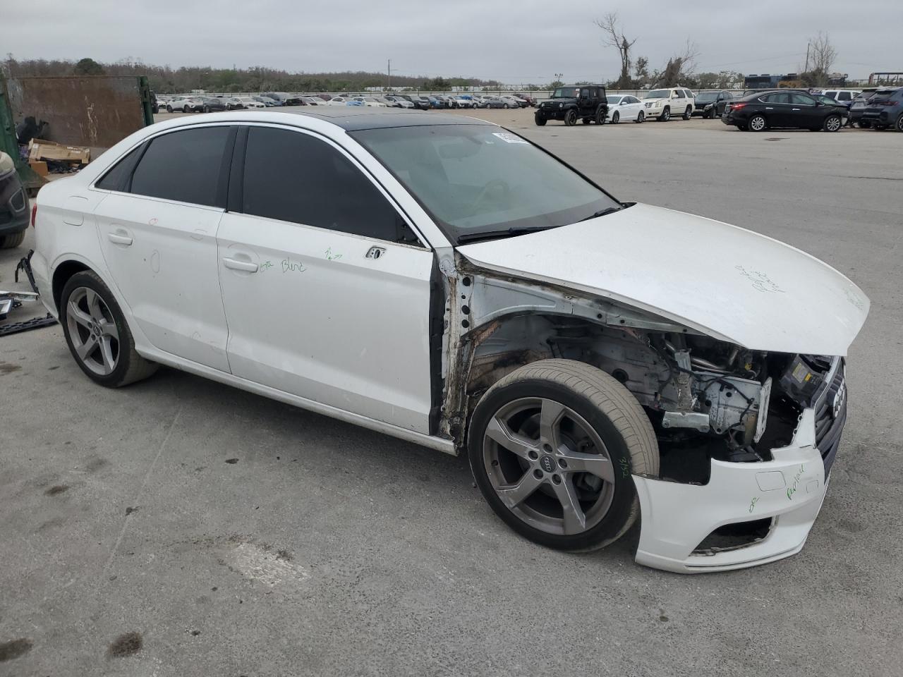 2019 Audi A3 VIN WAUAUGFF6K1009289 Copart auction photo, front end / side damage thumbnail 4
