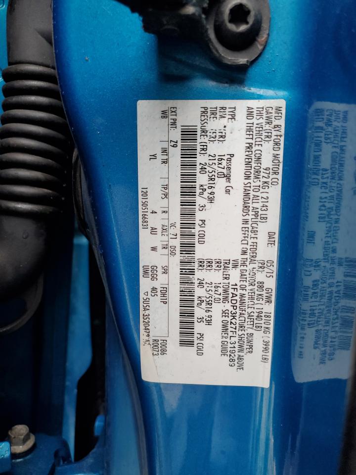 2015 Ford Focus VIN 1FADP3K27FL319289 Copart auction photo, front end damage thumbnail 12