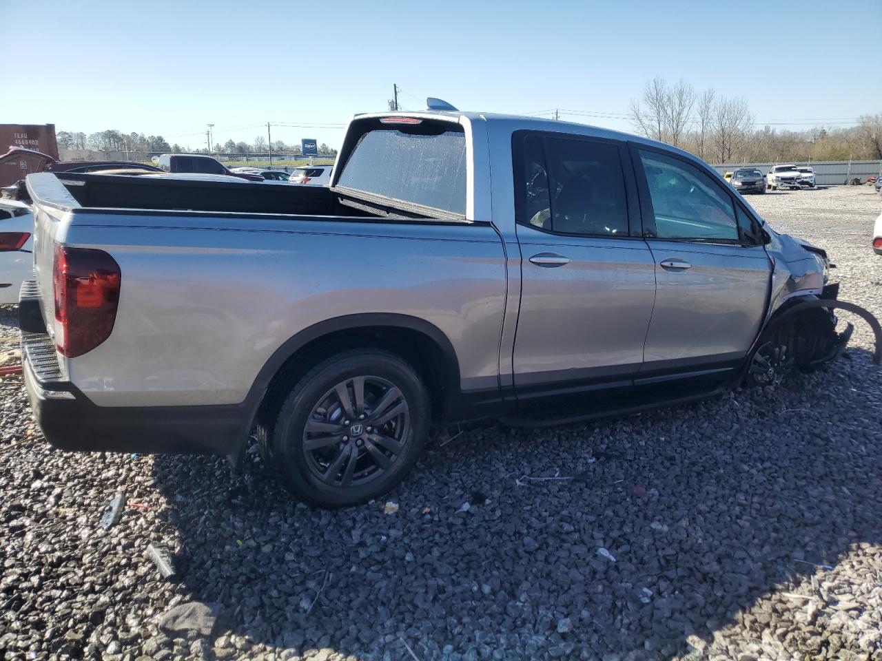 2020 Honda Ridgeline VIN 5FPYK3F10LB021538 Copart auction photo, side / front end damage thumbnail 3