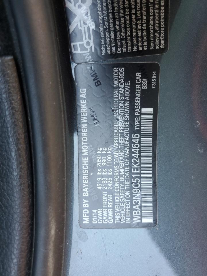 2014 BMW 4er VIN WBA3N9C51EK244646 Copart auction photo, rear end damage thumbnail 12