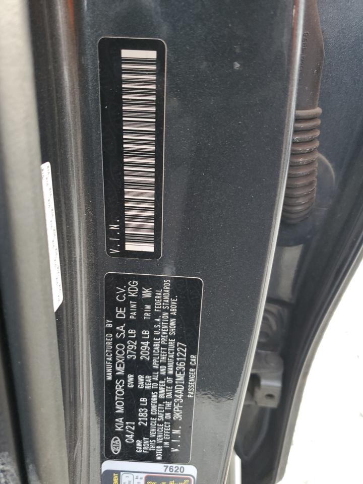 2021 KIA Forte VIN 3KPF34AD1ME361227 Copart auction photo, undercarriage / front end damage thumbnail 12