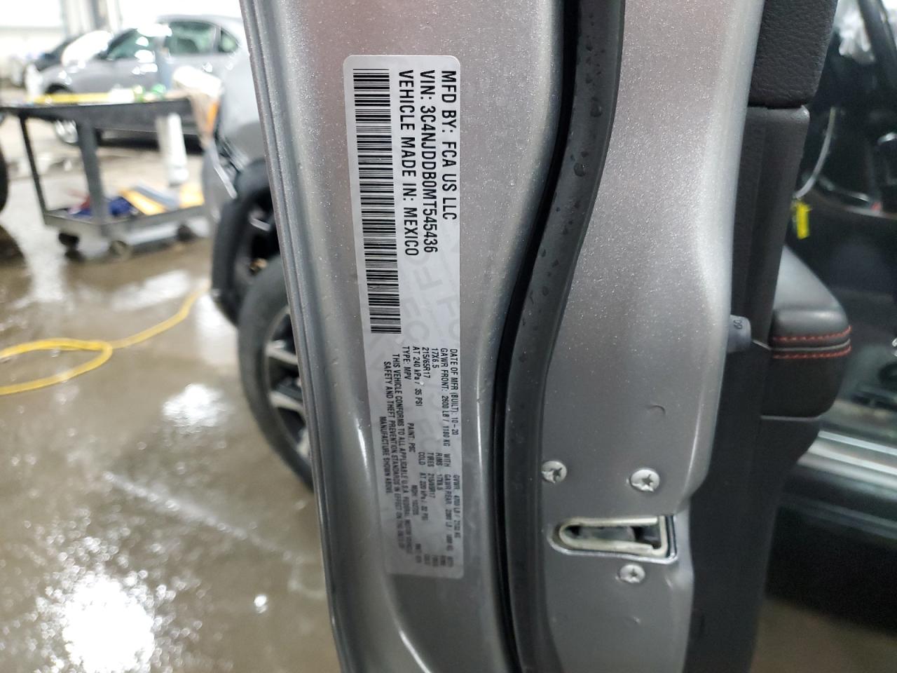2021 Jeep Compass VIN 3C4NJDDB0MT545436 Copart auction photo, front end / undercarriage damage thumbnail 14