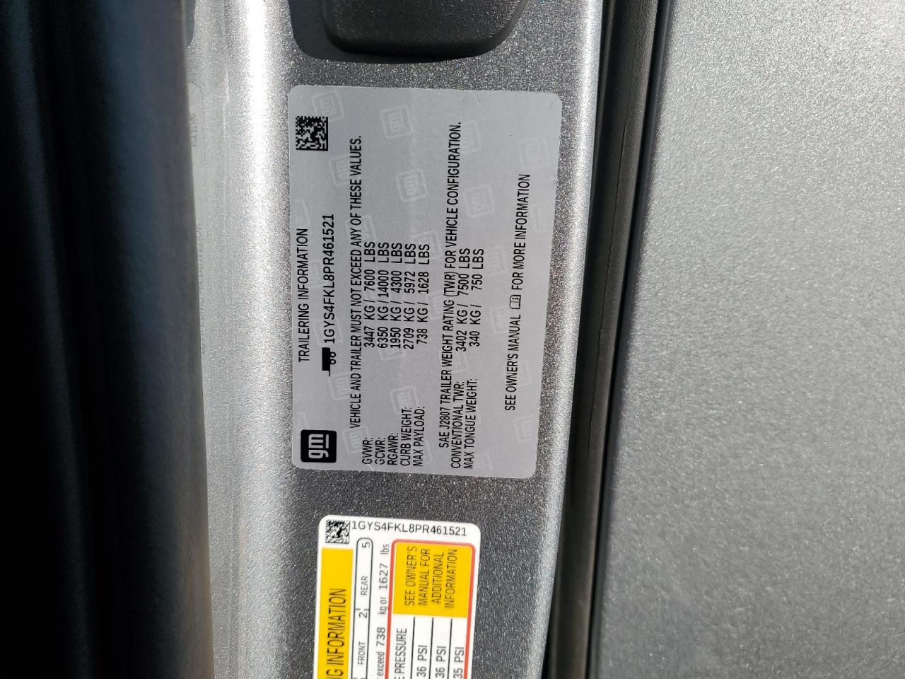 2023 Cadillac Escalade VIN 1GYS4FKL8PR461521 Copart auction photo, all over damage thumbnail 12