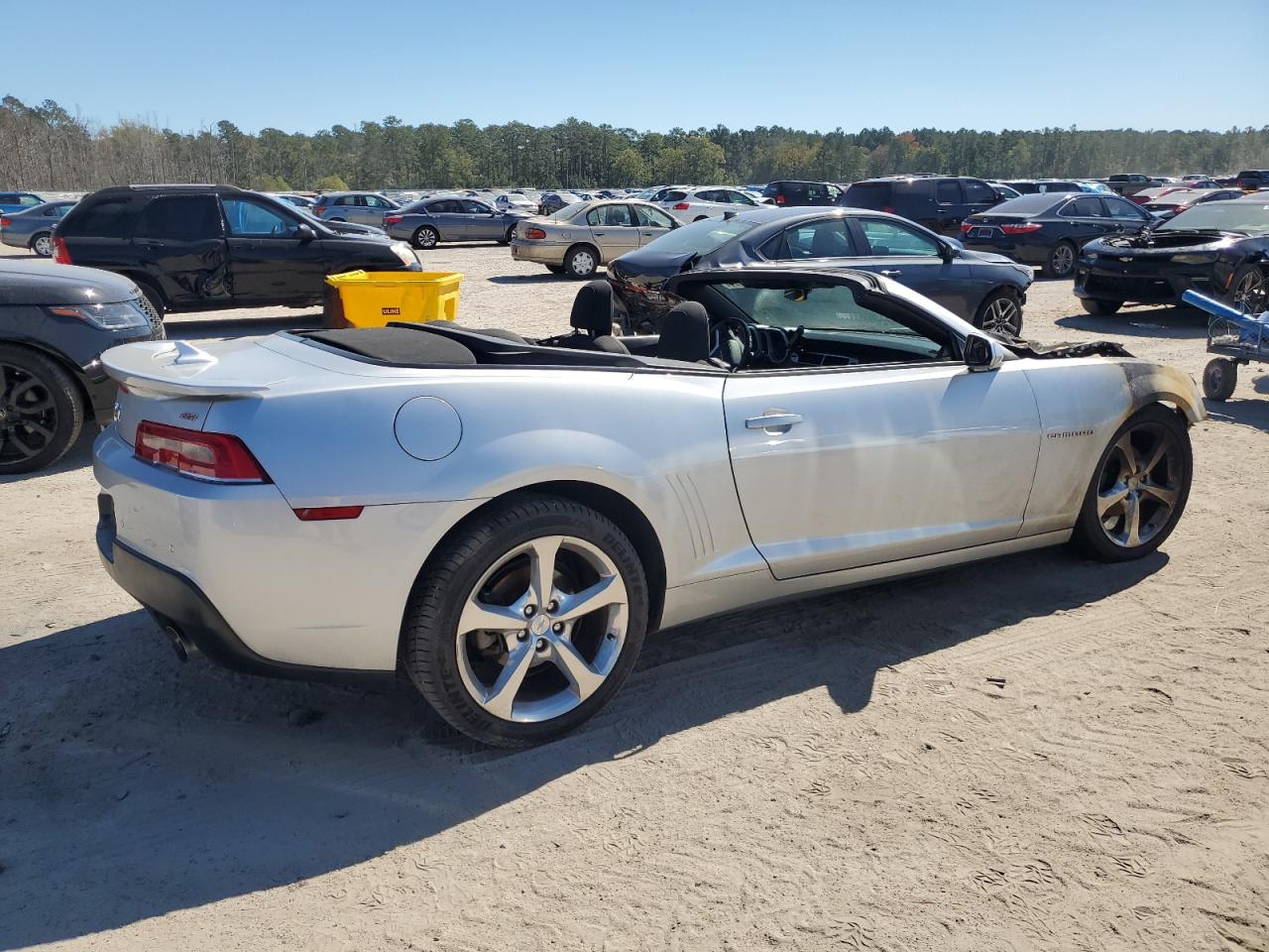 2015 Chevrolet Camaro VIN 2G1FD3D38F9228291 Copart auction photo, burn - engine / front end damage thumbnail 3